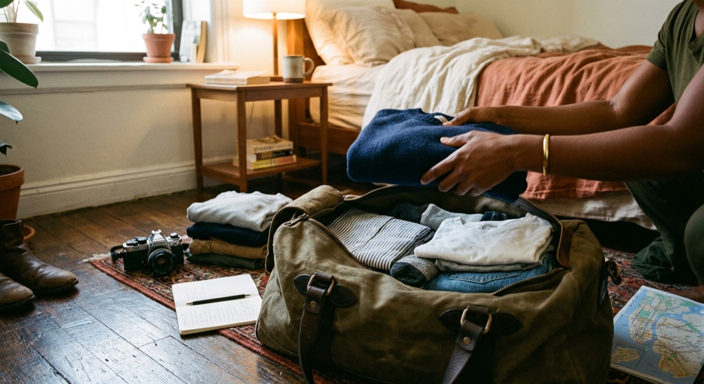 A well-packed backpack ready for travel